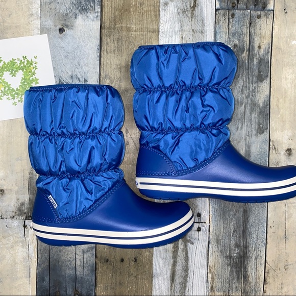 🌟☘️HP☘️🌟NWT CROCS Winter Puff Boots - Royal Blue - Women’s Sizes - Very Cute! - Picture 2 of 10